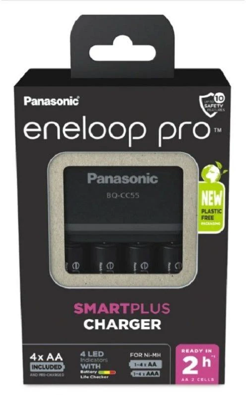 PANASONIC SMARTPLUS Kroviklis + 4 x AA ENELOOP PRO 2500 mAh