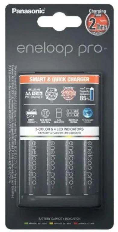 PANASONIC SMARTPLUS Kroviklis + 4 x AA ENELOOP PRO 2500 mAh