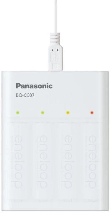 Ausinės PANASONIC SMARTPLUS USB ĮKROVIKLIS + 4 x AA ENELOOP 2000 mAh