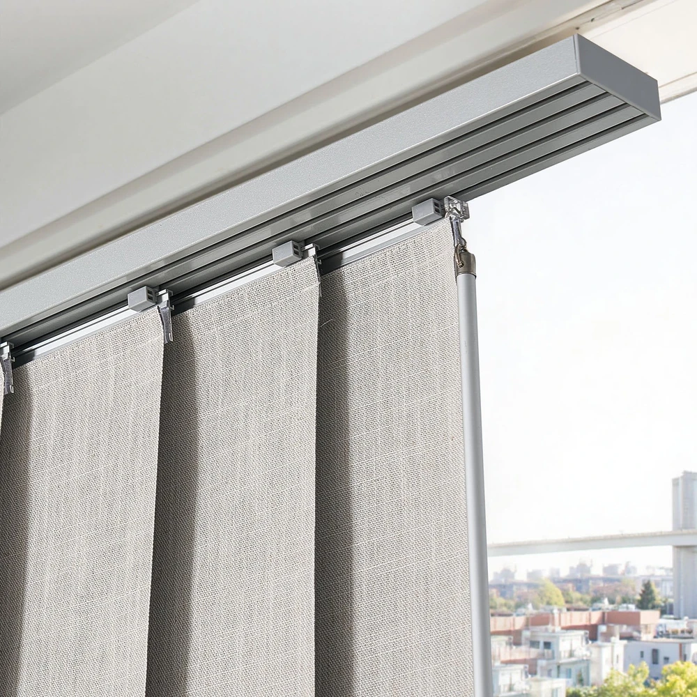 VEVOR Pilkais paneliniomis žaliuzėmis 116-218 cm.
