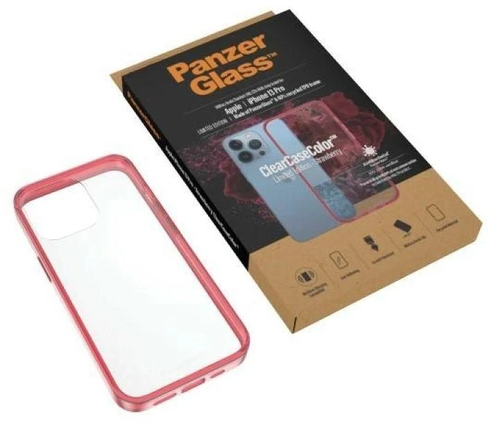 Panzer Glass PanzerGlass Clearantibacterial Military Grade certified Apple iPhone 13 Pro - dėklas telefonui skaidrus ir rožinės spalvos