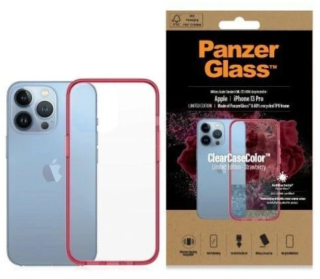 Panzer Glass PanzerGlass Clearantibacterial Military Grade certified Apple iPhone 13 Pro - dėklas telefonui skaidrus ir rožinės spalvos