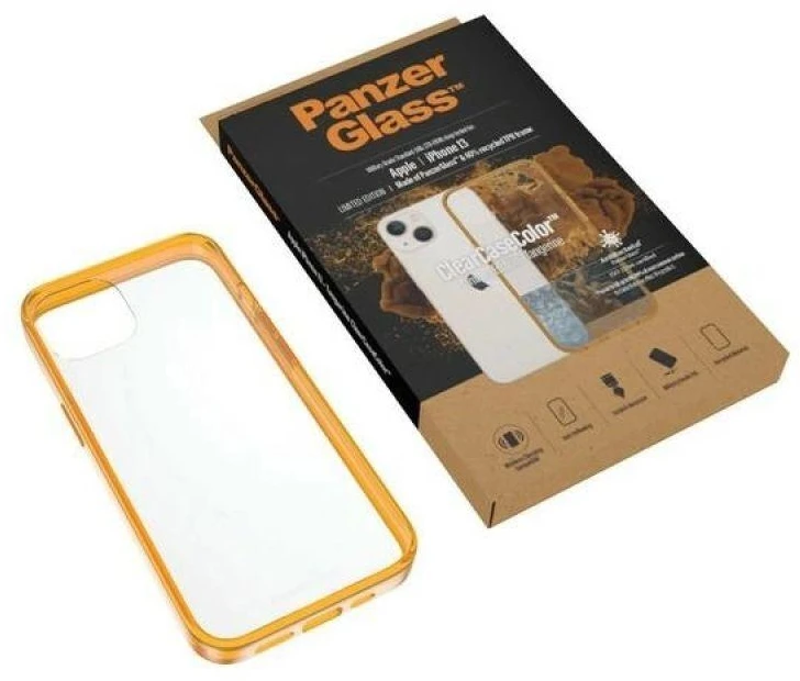 Panzer Glass PanzerGlass Clearantibacterial Military Grade certificate Apple iPhone 13 / 14 / 15 - dėklas telefonui skaidrus ir geltonos spalvos