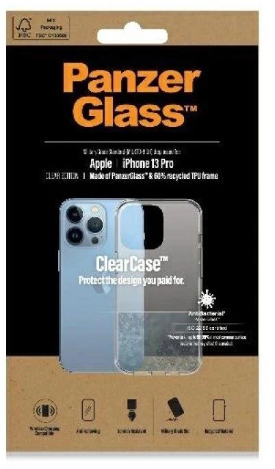 Panzer Glass PANZERGLASS CLEAR CASE IPHONE 13 PRO ANTIBAKTERINIS KARINIS KLASĖS CLEAR