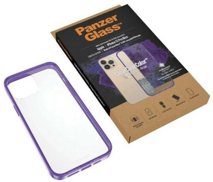 Panzer Glass PanzerGlass Clearantibacterial Military Grade certified Apple iPhone 13 Pro Max - dėklas telefonui skaidrus ir violetinės spalvos