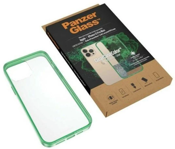 Panzer Glass PanzerGlass ClearAntibacterial Military Grade Certified Apple iPhone 13 Pro Max - dėklas telefonui skaidrus ir žalios spalvos