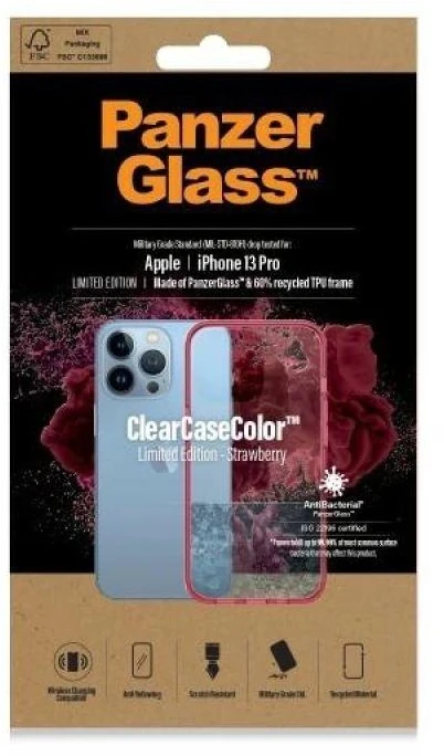 Panzer Glass PanzerGlass Clearantibacterial Military Grade certified Apple iPhone 13 Pro - dėklas telefonui skaidrus ir rožinės spalvos