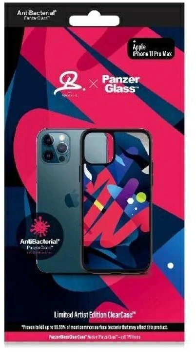 Panzer Glass PanzerGlass ClearCase antibakterinis Mikael B Limited Artist Edition dėklas, skirtas iPhone 11 Pro Max - įvairiaspalvis