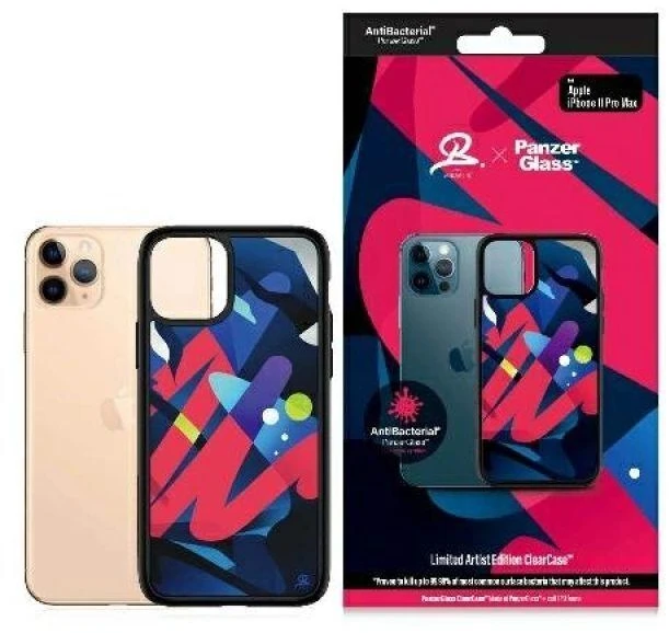 Panzer Glass PanzerGlass ClearCase antibakterinis Mikael B Limited Artist Edition dėklas, skirtas iPhone 11 Pro Max - įvairiaspalvis