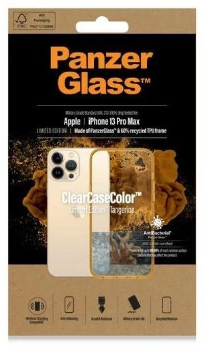 Panzer Glass PanzerGlass ClearAntibacterial Military Grade Certified Apple iPhone 13 Pro Max - d4klas telefonui skaidrus ir geltonos spalvos