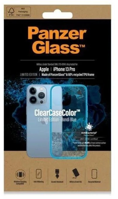 Panzer Glass PanzerGlass ClearAntibacterial Military Grade Certified Apple iPhone 13 Pro - dėklas telefonui skaidrus Mėlyna