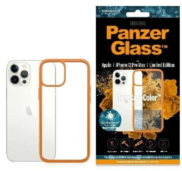 Panzer Glass PANZERGLASS CLEAR CASE IPHONE 12 PRO MAX ANTIBACTERIAL Oranžinis