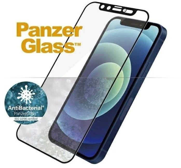 Panzer Glass PanzerGlass E2E mikrolūžių antibakterinis stiklas su Swarovsky Crystal fotoaparato dangteliu Apple iPhone 12 mini - su Juodas rėmeliu