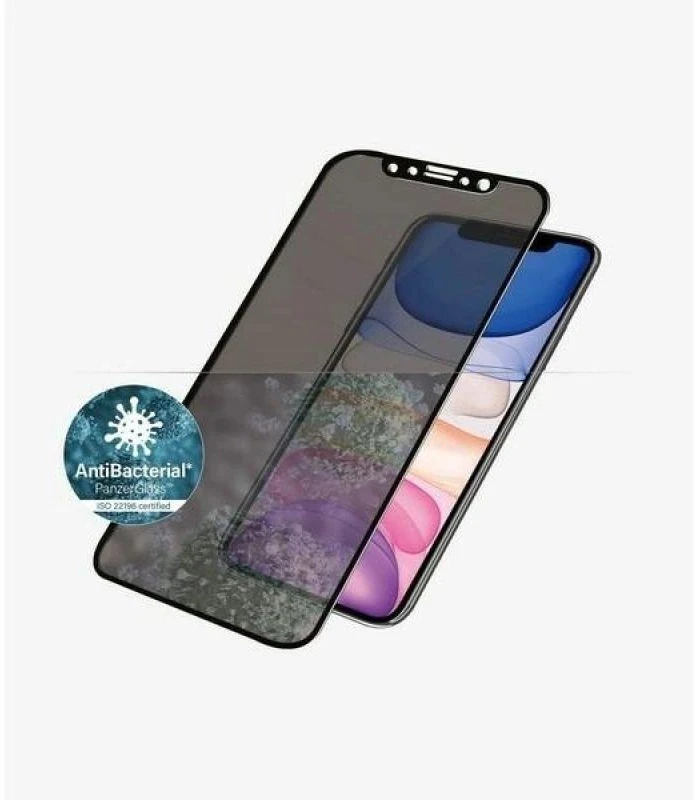 Panzer Glass PanzerGlass | P2665 | Ekrano apsauga | Apple | iPhone Xr/11 | Grūdintas stiklas | Juodas | Konfidencialumo filtras; Viso kadro aprėptis; Nedūžtančios filmas (sulaiko stiklą ir apsaugo nuo stiklo šukių dūžtant); Tinkamas dėklui – suderinamas su visais dėklais; Anti-glare danga (sumažina šviesos atspindį); Mėlyna šviesos mažinimas; Lengvas montavimas su pilnais klijais; Oleofobinis sluoksnis (antibakterinis + antipirštų atspaudas); 100% prisilietimo išsaugojimas; Išlaiko visas telefono funkcijas