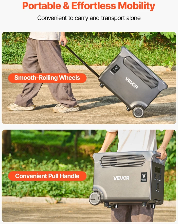VEVOR Papildoma baterija nešiojamiems įrenginiams 3840Wh