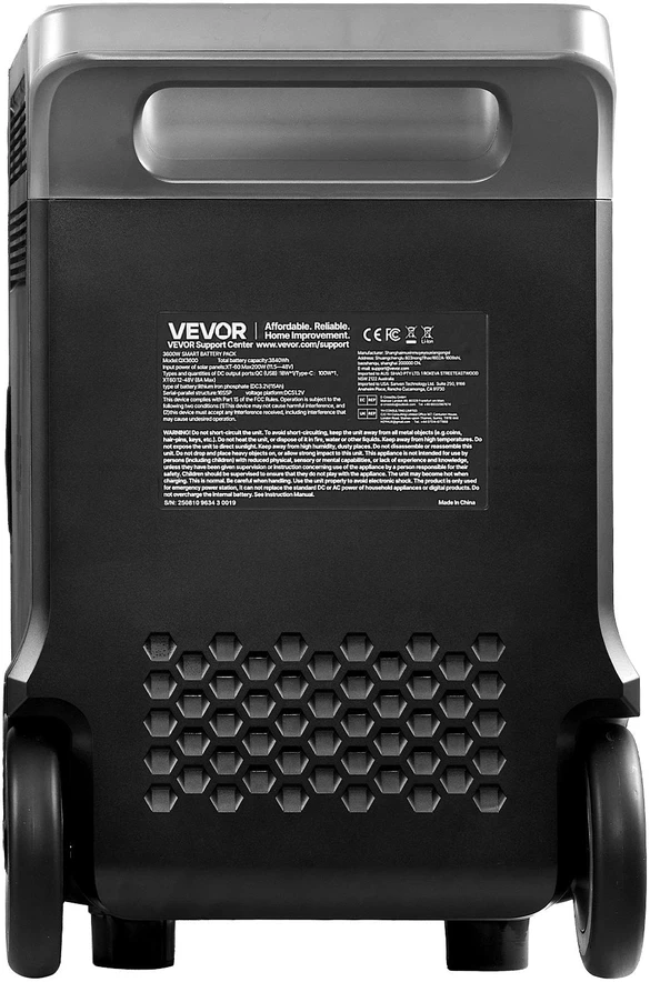 VEVOR Papildoma baterija nešiojamiems įrenginiams 3840Wh