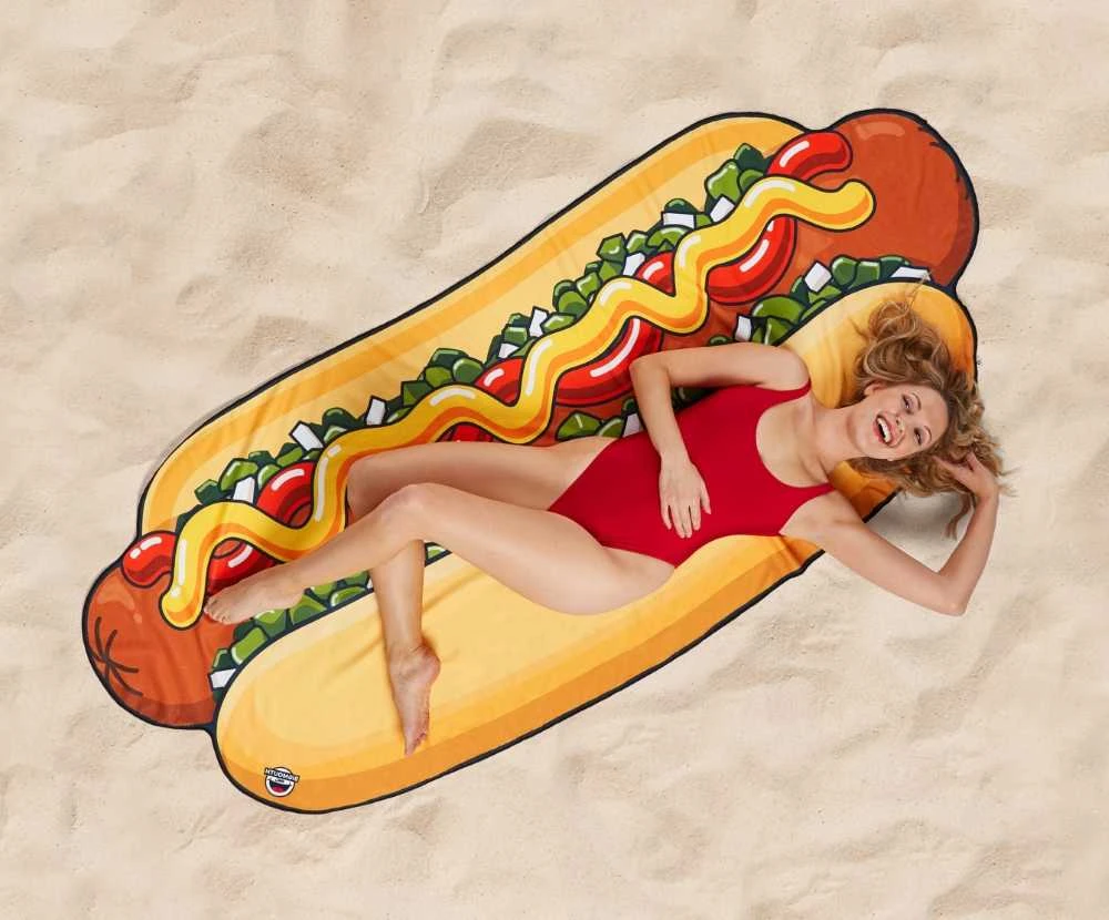 Rankšluostis Big Mouth Paplūdimio kilimėlis, Hot Dog