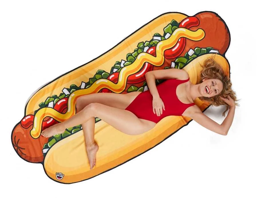 Rankšluostis Big Mouth Paplūdimio kilimėlis, Hot Dog