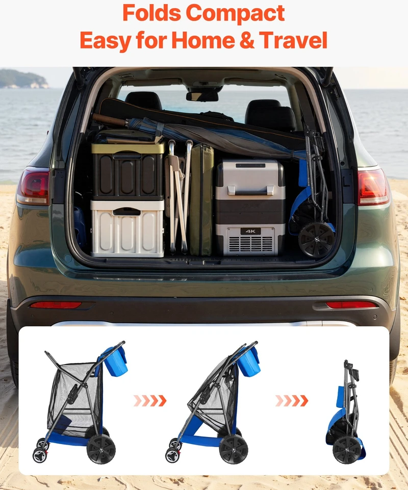 VEVOR Paplūdimio vežimėlis su dideliais ratais