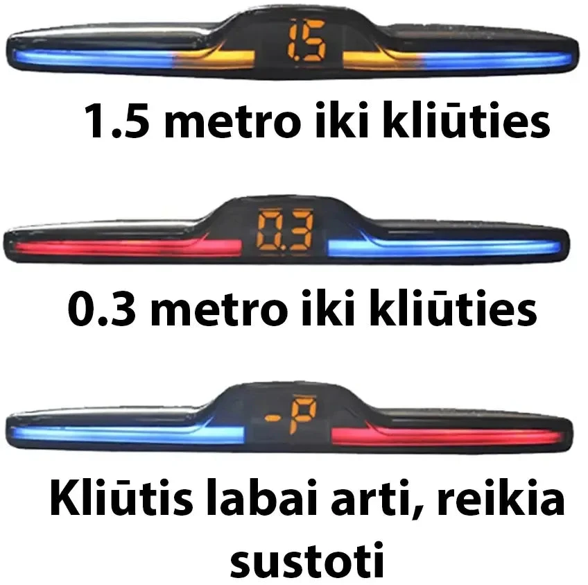 Parkavimo sistema su 4 davikliais