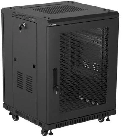 Lanberg grindų spintelė 19" 15U 600x600 juoda perforuotos durys