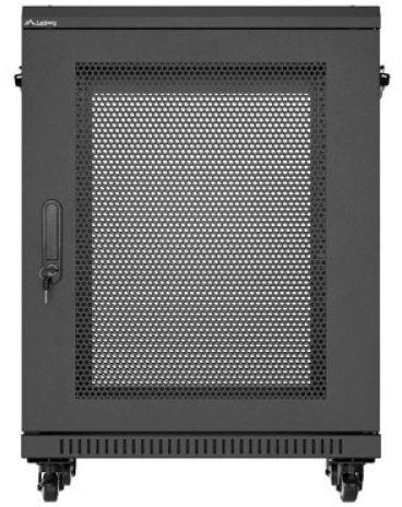 Lanberg grindų spintelė 19" 15U 600x600 juoda perforuotos durys