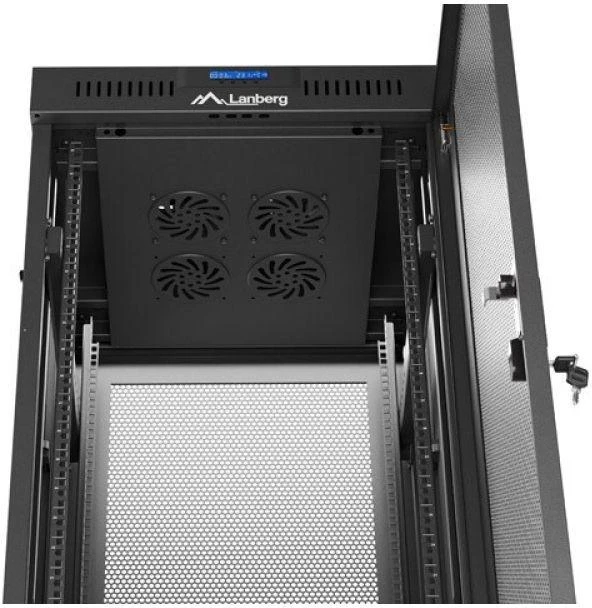 LANBERG Rack spintelė 19 laisvai stovinti 37U 600x600 plokščia pakuotė su tinklelio durelėmis LCD juodas