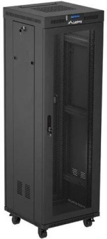 LANBERG Rack spintelė 19 laisvai stovinti 37U 600x600 plokščia pakuotė su tinklelio durelėmis LCD juodas