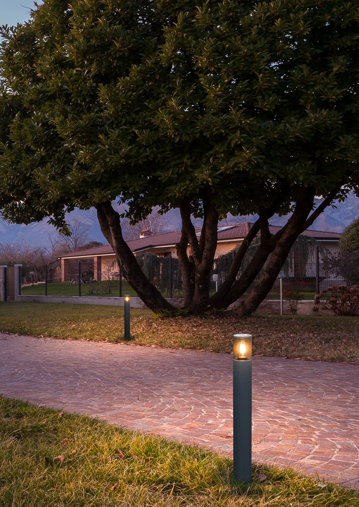 Pastatomas lauko šviestuvas FRED, E27, tamsiai pilkas, IP54, 90116