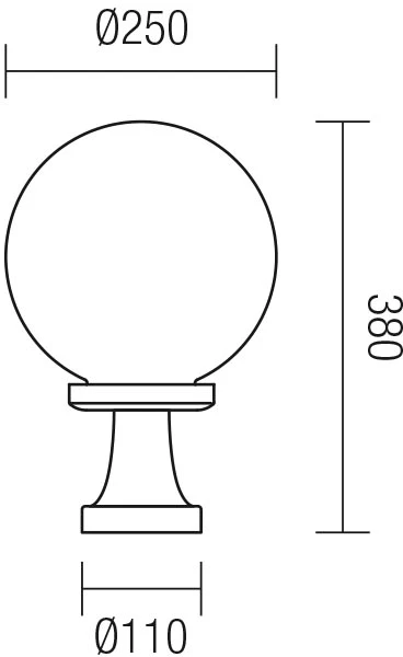 Pastatomas lauko šviestuvas SFERA 250, E27, baltas, IP44