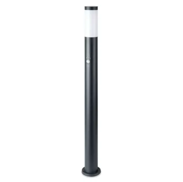 Pastatomas lauko šviestuvas V-TAC su judesio davikliu, E27, IP44, 110cm aukščio, pilkas