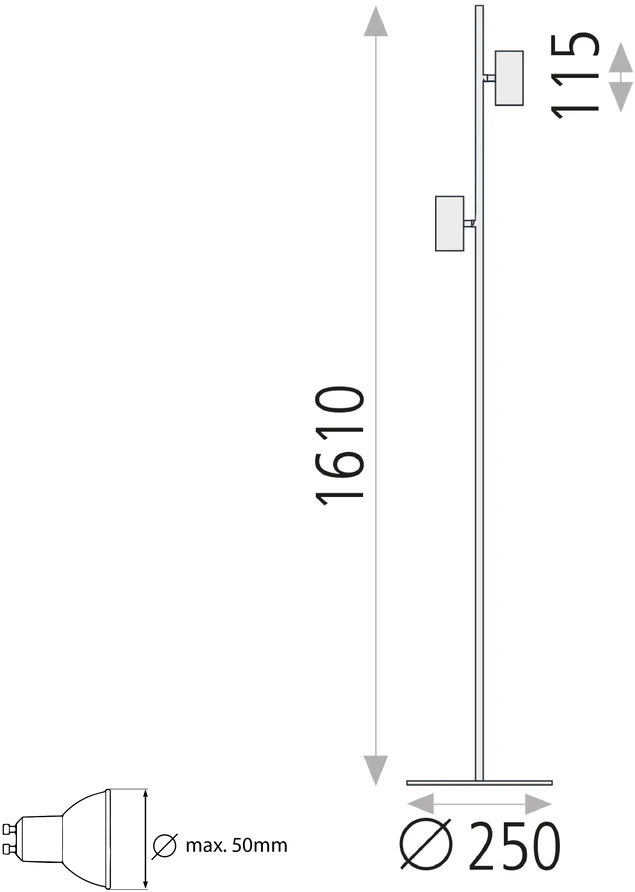 Pastatomas šviestuvas GINA, GU10, baltas, H3874080B