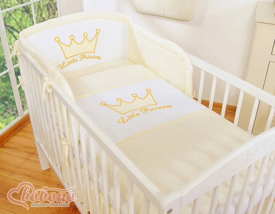 Patalynės komplektas 2 dalių kreminis Little Prince/Princess – saldžiam ir jaukiam miegui.