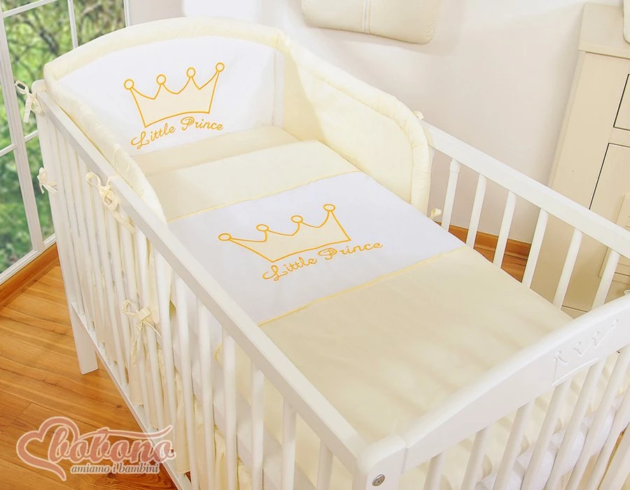 Patalynės komplektas 2 dalių kreminis Little Prince/Princess – saldžiam ir jaukiam miegui.