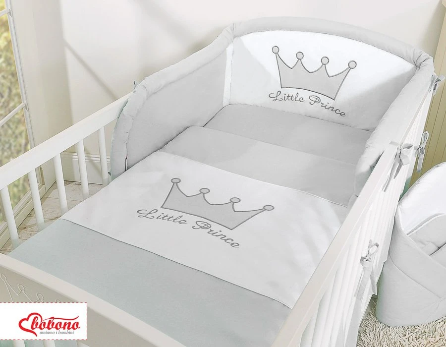 Patalynės komplektas 2 dalių pilkas Little Prince/Princess – jaukumui ir saldžiam miegui.