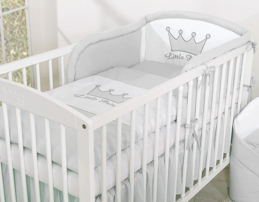 Patalynės komplektas 2 dalių pilkas Little Prince/Princess – jaukumui ir saldžiam miegui.