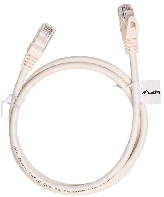 LANBERG patchcord kat.6 1m baltas