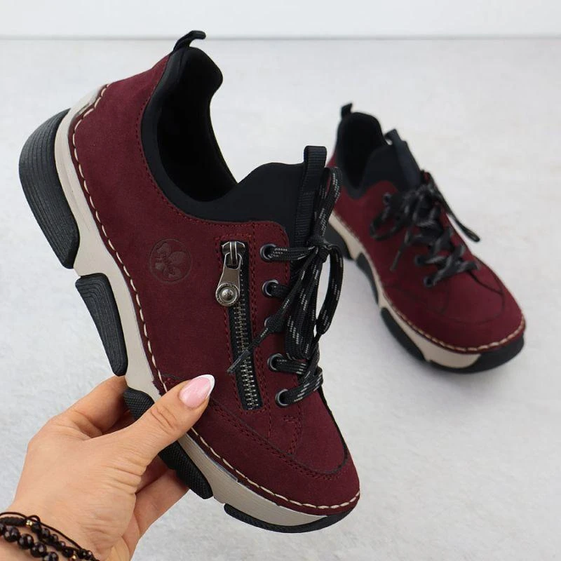 Patogūs moteriški bordo batai Rieker 45973-36