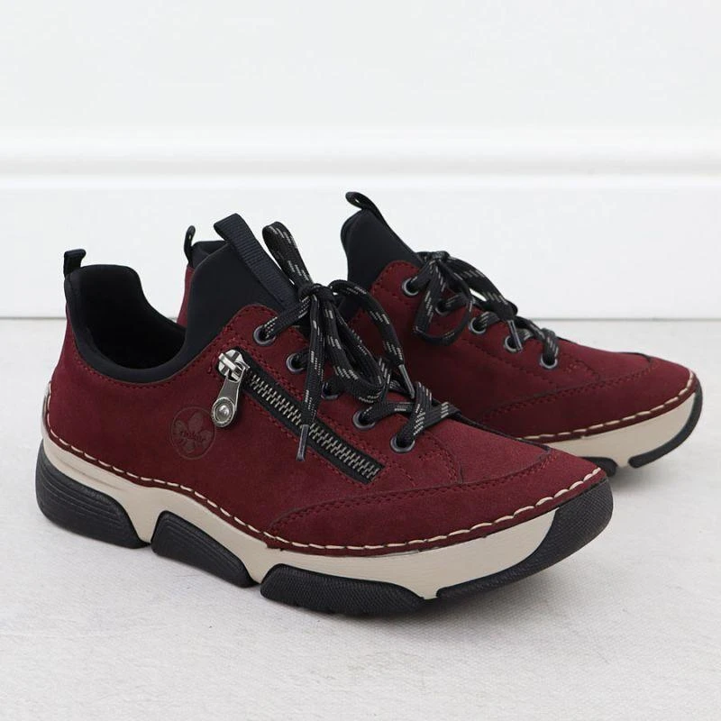 Patogūs moteriški bordo batai Rieker 45973-36
