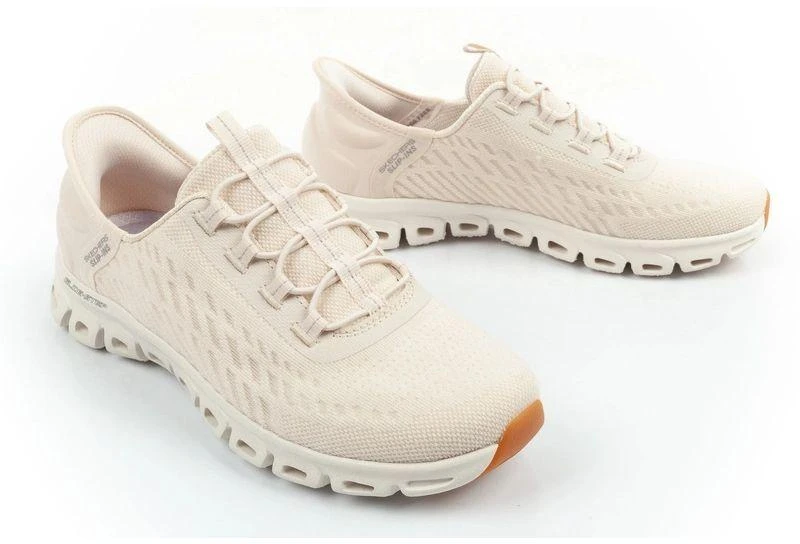 Patogūs Skechers Glide-Step moteriški ecru spalvos įsispiriami sportiniai bateliai