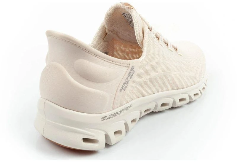 Patogūs Skechers Glide-Step moteriški ecru spalvos įsispiriami sportiniai bateliai