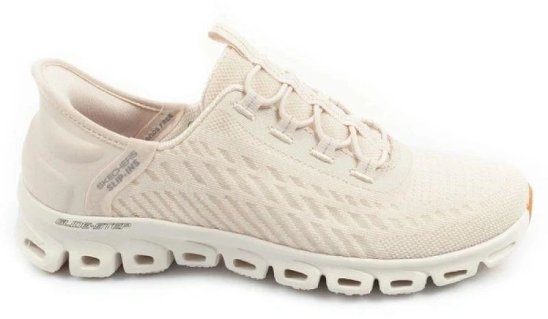 Patogūs Skechers Glide-Step moteriški ecru spalvos įsispiriami sportiniai bateliai