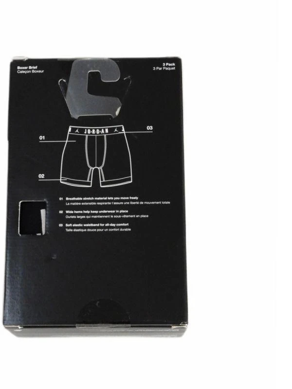 Patogūs vyriški bokseriai Jordan Boxers 3 vnt. Juodi - JM0622-023