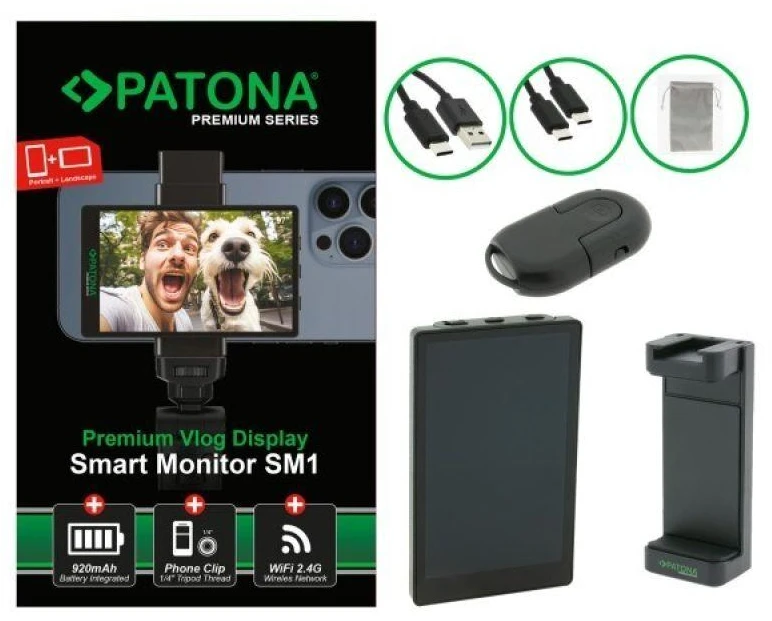 Ausinės PATONA 4199 camera monitorius 10.1 cm (3.97") Juodas 480 x 800 pikselių Jutiklinis ekranas