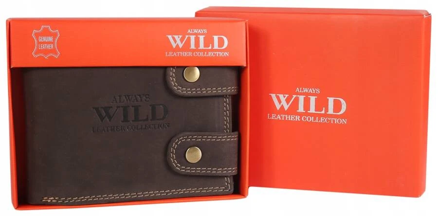 Always Wild Vyriška odinė piniginė su grandinėle ir RFID Visada Laukinis