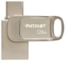Patriot Memory Tab T560 128GB USB atmintinė, dviguba USB 120MB/s (PS128GT560DS5D), Sidabrinis