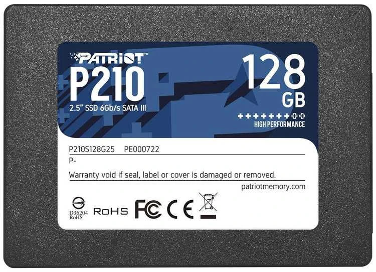 Kietasis vidinis diskas Patriot P210 SSD SATA III 2.5", 128 GB