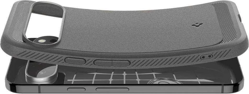 Google Pixel 9 PRO XL Spigen Rugged Armor Marble dėklas telefonui pilkos spalvos