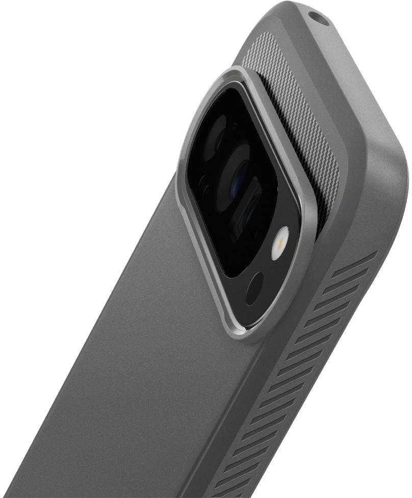 Google Pixel 9 PRO XL Spigen Rugged Armor Marble dėklas telefonui pilkos spalvos