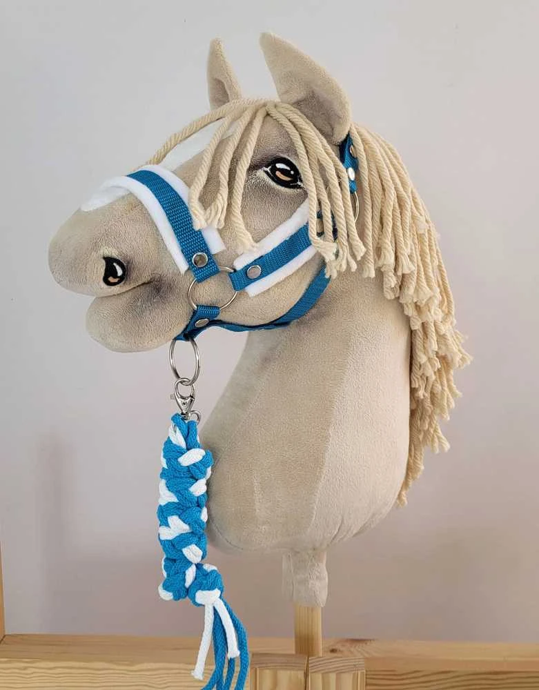 Pavadėlis hobi arkliukui, baltas-turkio spalvos